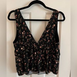 Urban Outfitters Peplum Floral Tank
